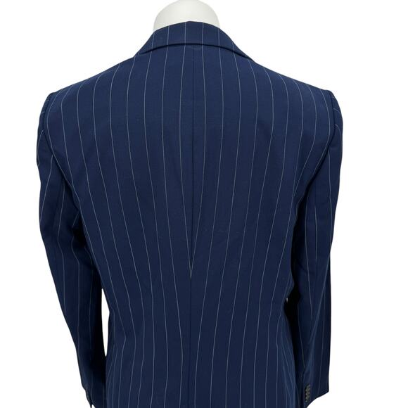 Lauren Ralph Lauren Women's Pinstriped Stretch Wool Blazer SZ 12 Career Navy NEW - Picture 4 of 13